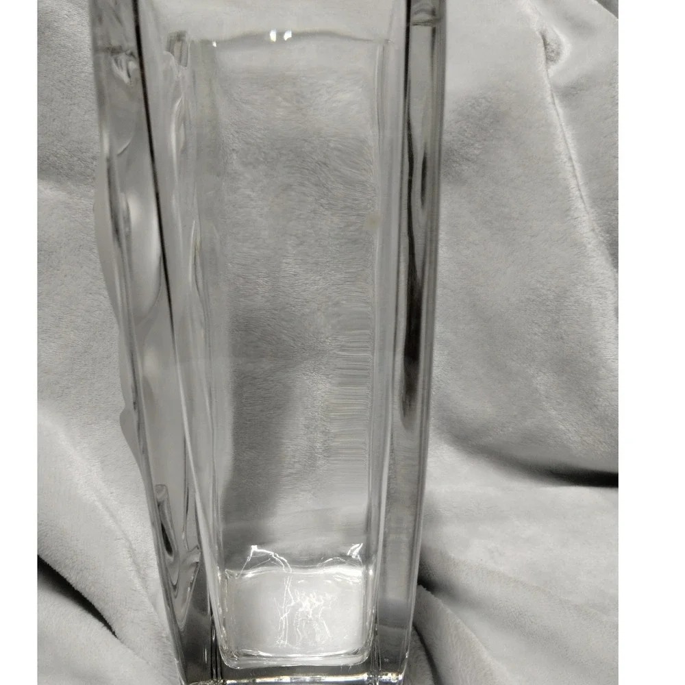 Dolphin Crystal Vase Large Heavy‎ Glass Coastal Nautical Decor Beach House